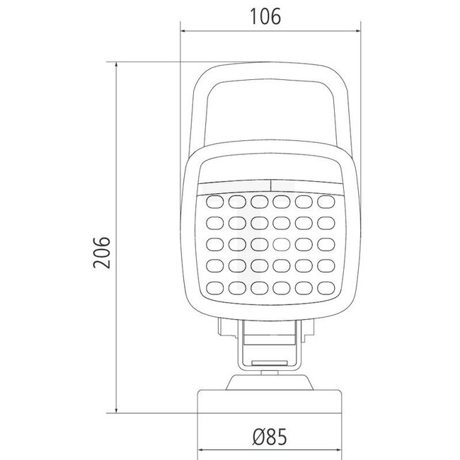 GRANIT LED work light - 7070010293 | Bulb: LED | Bulbs included: Yes | Light function: Close-range illumination | Dimensions W x H x D: 106 x 140 x 210 mm | Mounting type: Vertical | Connection: DEUTSCH plug | Protection class: IP54, IP6K9K | Width: 106 mm | For