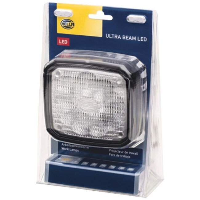 HELLA Arbeitsscheinwerfer LED - 4551GA 995506001, 1GA995506001, 1GA 995 506-001 | Nennspannung: 12 / 24 V | Form: eckig | Abmessungen B x H x T: 115 x 132 x 85 mm | Lichtfunktion: Nahfeld-Ausleuchtung | Lichtstrom effektiv: ≈ 2200 lm | Anschluss: DEUTSCH-Stecke