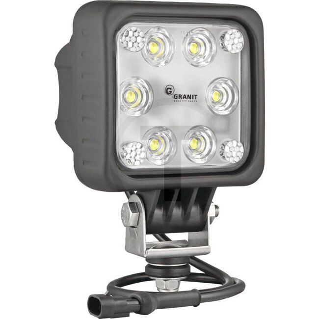 GRANIT LED work light - 7070010037 | Nominal voltage: 12 / 24 V | Voltage range: 10 - 30 V | Bulb: LED | Bulbs included: Yes | Light function: Far-reaching illumination | Dimensions W x H x D: 100 x 146 x 76 mm | Mounting type: Vertical/hanging/lateral | Connect