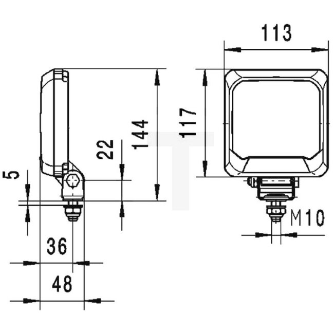 HELLA Werklamp LED - 4551GA 995193001, 1GA995193001 | Netspanning: 12 / 24 V | Spanningsbereik: 9 - 33 Volt | Lamp: LED | Inclusief lamp: ja | Lichtfunctie: Breedstraler | Afmetingen B x H x D: 113 x 144 x 48 mm | Montagewijze: staand | Beschermingssoort: IP67