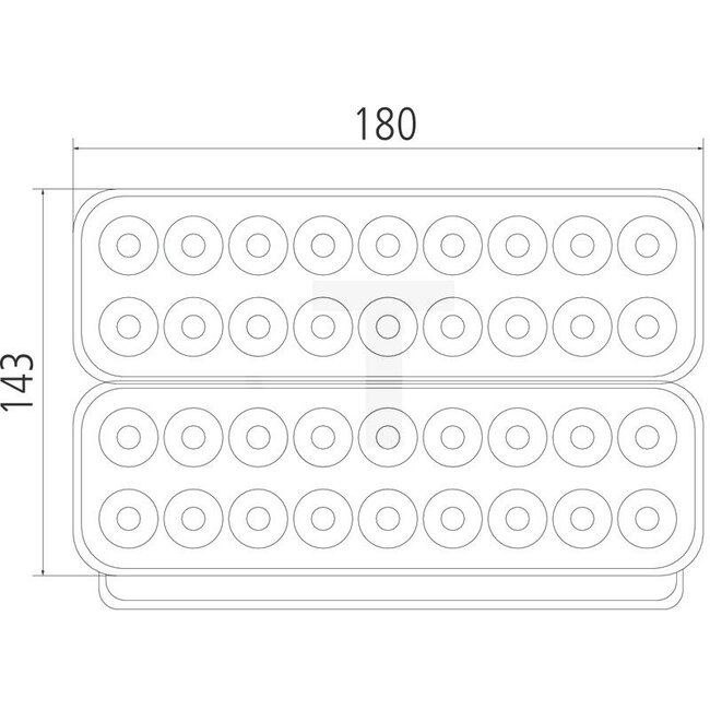 GRANIT Werklamp LED verstraler 51 W, 4496 lm, 180 x 76 x 143 mm