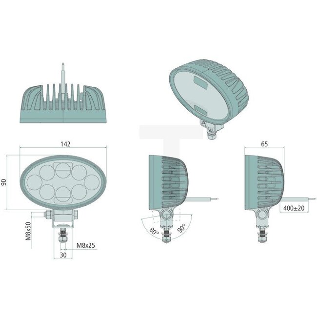 GRANIT Arbeitsscheinwerfer LED - 7070010442 | Nennspannung: 12 / 24 V | Spannungsbereich: 10 - 30 V | Leuchtmittel: LED | Leuchtmittel enthalten: ja | Lichtfunktion: Fernfeld-Ausleuchtung | Abmessungen B x H x T: 142 x 90 x 65 mm | Montageart: Edelstahl-Halter |