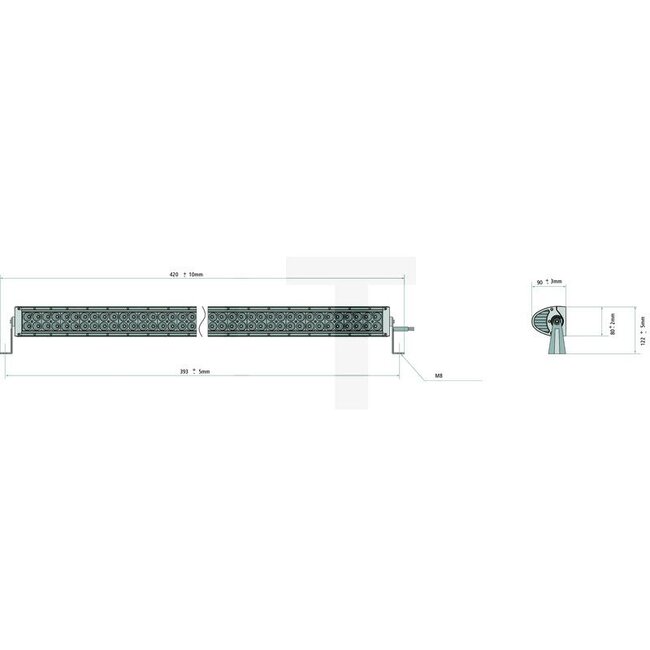 GRANIT Light Bar LED straight 2074 lm, 26,8 W, 406 x 90 x 122 mm