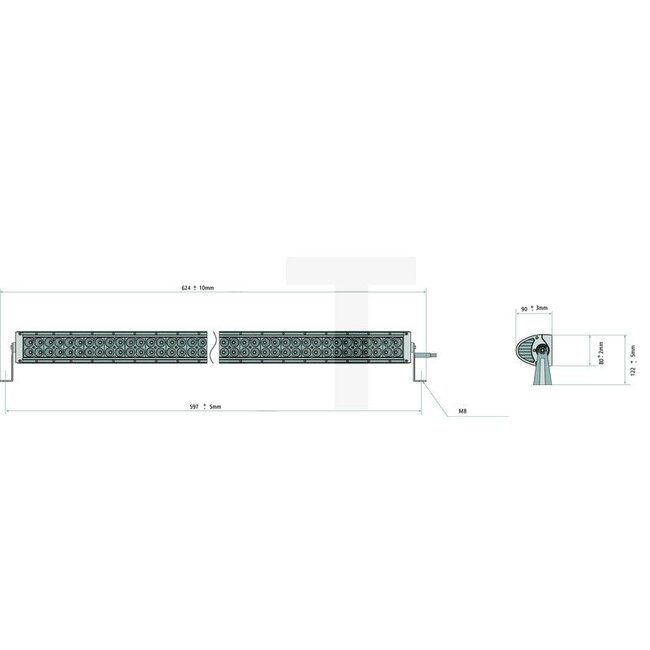 GRANIT Work lamp light strut LED straight 610 x 90 x 122 mm, 12 / 24 V