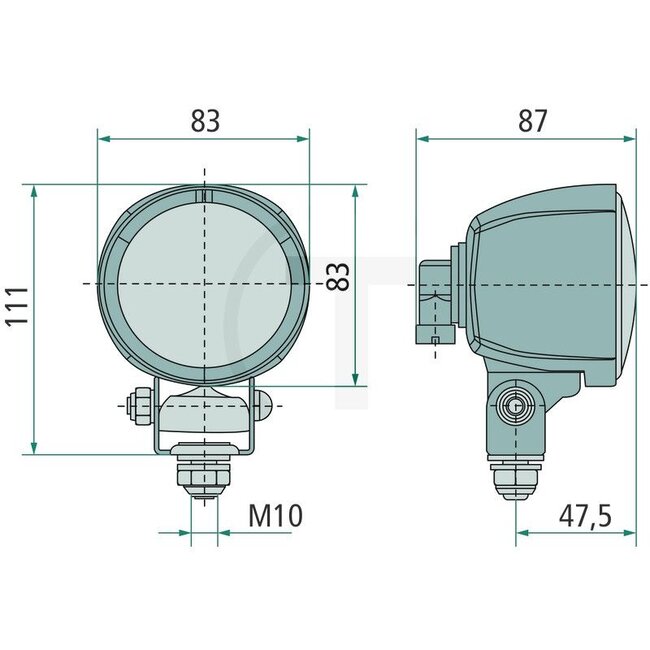 HELLA Arbeitsscheinwerfer Fernscheinwerfer H9 blau 65 W, 12 V, Ø 83 x 87 mm, stehend | 1G0996176671