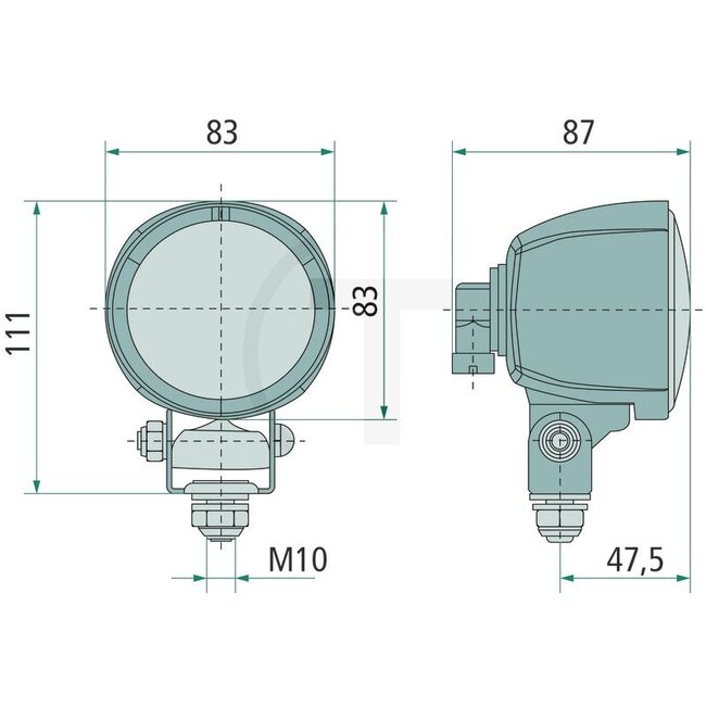 HELLA Werklampen - 4551G0 996176051, 1G0996176051 | Lamp: H9 | Inclusief lamp: ja | Lichtfunctie: Verstraler | Plaats: universeel | Afmetingen B x H x D: Ø 83 x 87 mm | Montagewijze: staand | Aansluiting: H9-stekkeraansluiting | Beschermingssoort: IP5K9K | Vorm