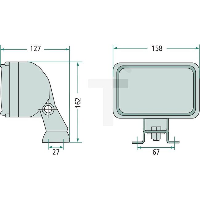 HELLA Werklamp breedstraler H3 70 W, 158 x 162 x 127 mm, 12 / 24 V | 1GA006991041