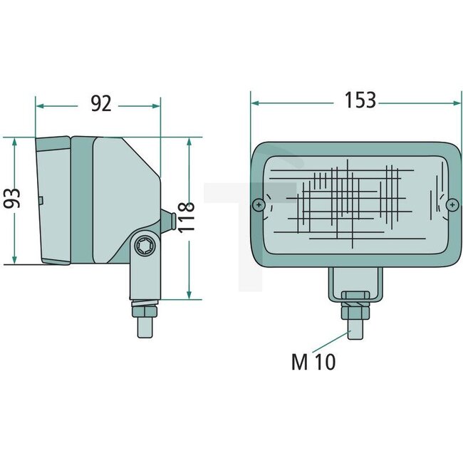 HELLA Work light - 4551GA 005060041, 1GA005060041, 1GA 005 060-041, 9819611 | Nominal voltage: 12 / 24 V | Form: Rectangular | Dimensions W x H x D: 153 x 93 x 92 mm | Light function: Close-range illumination | Bulb: H3 | Material: Housing: plastic, lens: glass