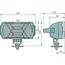 Arbeitsscheinwerfer Fernscheinwerfer H3 55 W, 207 x 99 x 125 mm, 12 / 24 V, stehend | LPR1A.47000.10