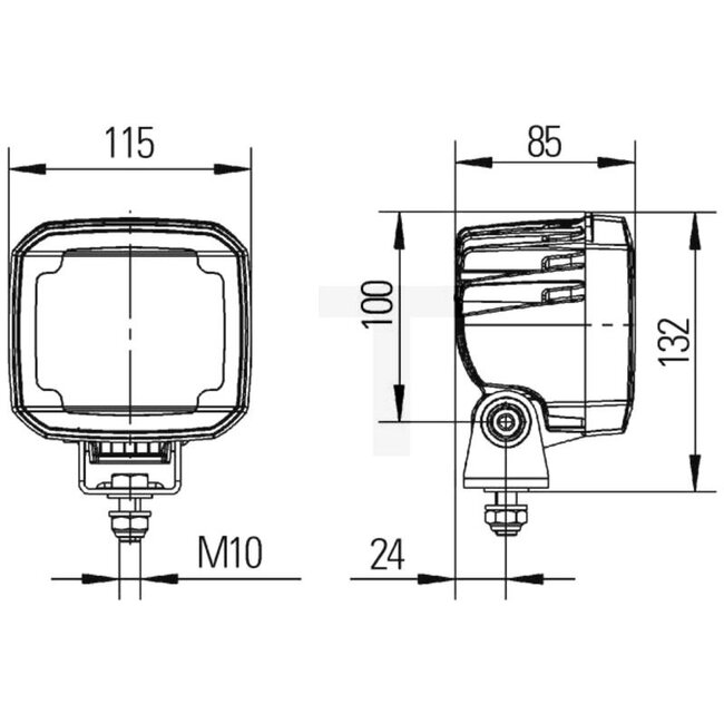 HELLA Arbeitsscheinwerfer LED Ultra Beam Breitstrahler, 2000 lm, 115 x 132 x 85 mm - 1GA995506051