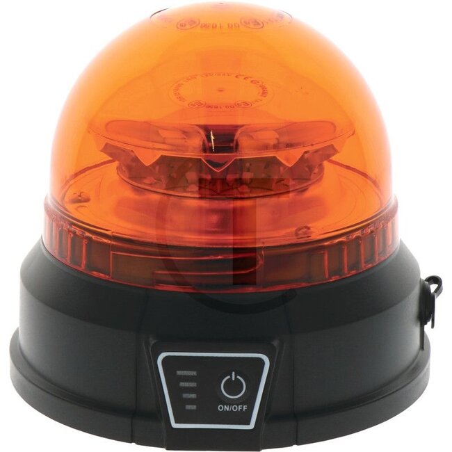 GRANIT Accu zwaailamp LED met oplaadbare accu - 7070010334 | Netspanning: 12 / 24 V | Inclusief lamp: ja | Lichtfunctie: roterend, enkel/dubbel knipperend | Diameter: 157 mm | Totale hoogte: 148 mm | Aansluiting: Spiraalkabel / accu | Beschermingssoort: IP65 | K