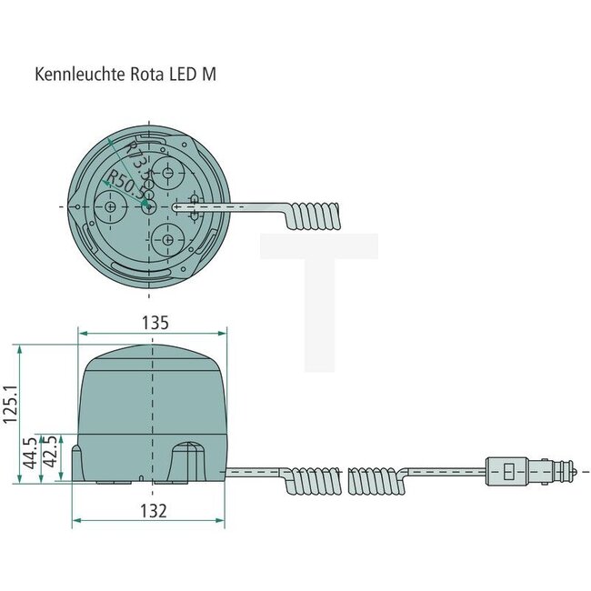 HELLA LED-flitslamp KL Rota LED oranje, Ø 132 mm, magneet, 12 / 24 V | 2XD012878021