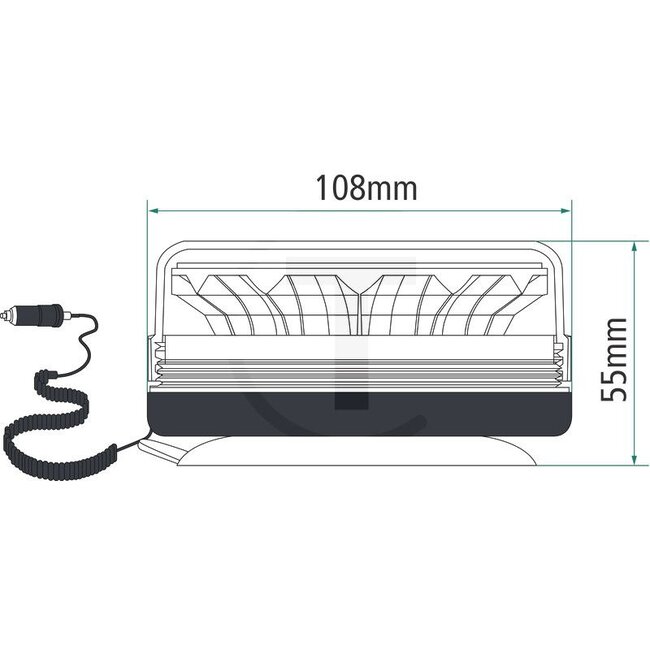 GRANIT LED rotating beacon 12 / 24 V, Ø 108 mm, height 55 mm, magnet