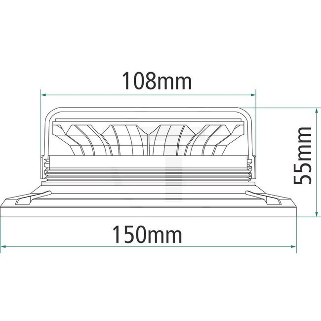 GRANIT LED rotating beacon 12/24V | Fixed mounting - 7070010365 | Nominal voltage: 12 / 24 V | Bulb: LED | Light function: Rotating, single/double flash | Diameter: 108 mm | Total height: 55 mm | Connection: Open cable ends | Protection class: IP65 | Colour: Yel