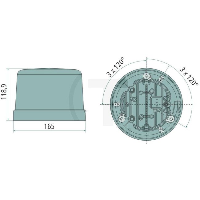 HELLA LED rotating beacon KL 7000 12/24V | Fixed mounting - 4552RL 011484001, 2RL011484001 | Nominal voltage: 12 / 24 V | Bulbs included: Yes | Light function: Rotating | Diameter: 165 mm | Total height: 119 mm | Connection: Blade terminal | Protection class: I