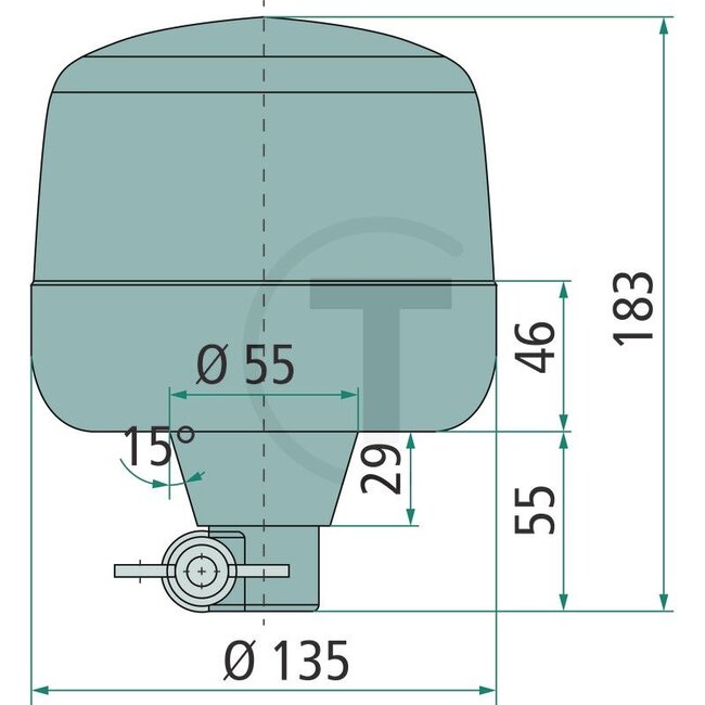 HELLA LED-Blitzleuchte 12 / 24 V, Ø 135 mm, Höhe 183 mm, flexible Rohrstutzen - 2XD012878011