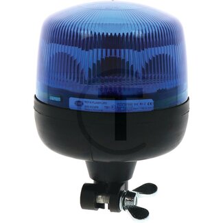 HELLA LED flashing light blue 12 / 24 V, Ø 165 mm, height 183 mm, push-on pin