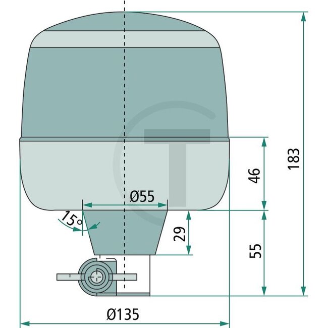 HELLA LED flashing light blue 12 / 24 V, Ø 165 mm, height 183 mm, push-on pin | 2XD012878111