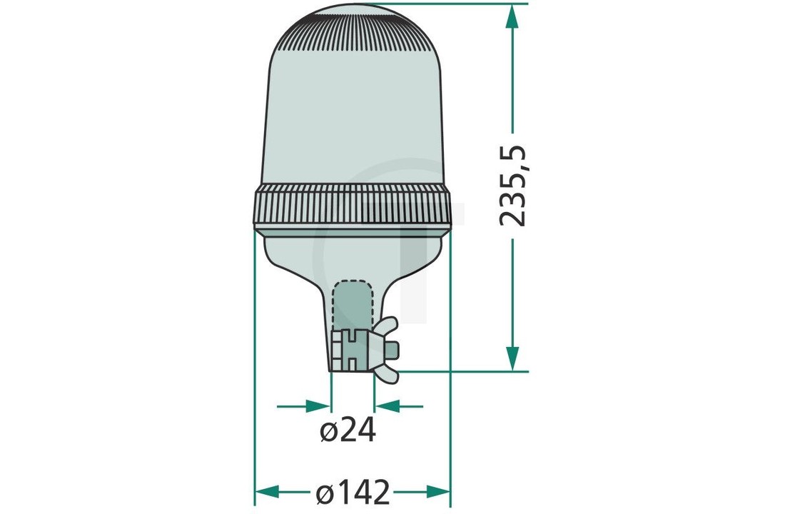 GRANIT Rundumleuchte LED 12 / 24V  Aufsteckrohr - Schlepperteile  Spezialist Steyr Fendt Case IHC