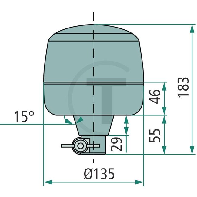 HELLA LED zwaailamp 12 / 24 V, Ø 135 mm, hoogte 183 mm, opsteekpen | 2RL010979011