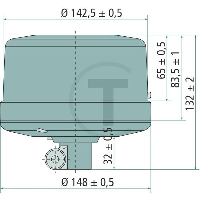 HELLA Blitzleuchte LED 12 / 24 V orange, Ø 149 mm, flexible Rohrstutzen | 11270