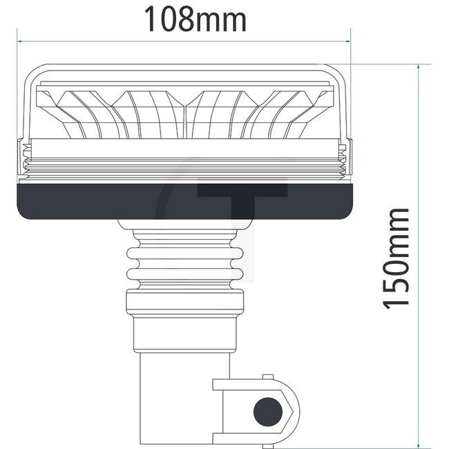 GRANIT LED rotating beacon 12 / 24 V, Ø 108 mm, 150 mm, push-on pin, CISPR class 5