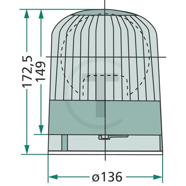 HELLA Rundumleuchte H1 12 V, 55 W, Ø 136 mm, 173 mm, Magnet | 2RL007552001