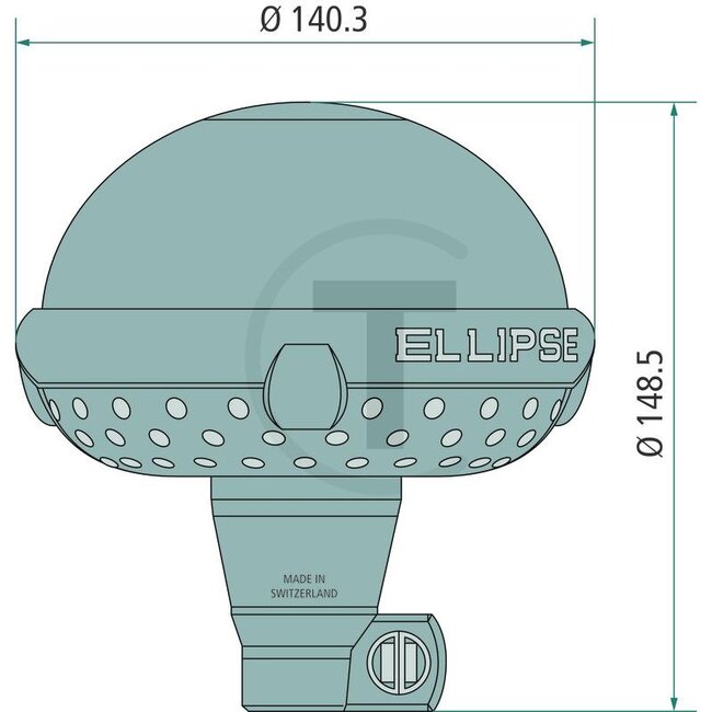 SACEX Rundumleuchte H21 Ellipse 12 / 24 V, Ø 140 mm, Steckstift - 2144H00012