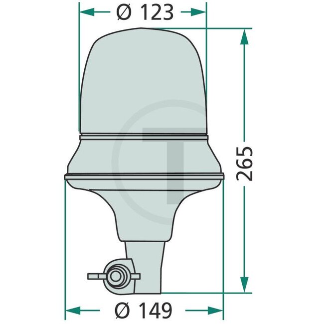 Cobo Beacon H1 12 V, 55 W, Ø 149 mm, 265 mm, push-on pin