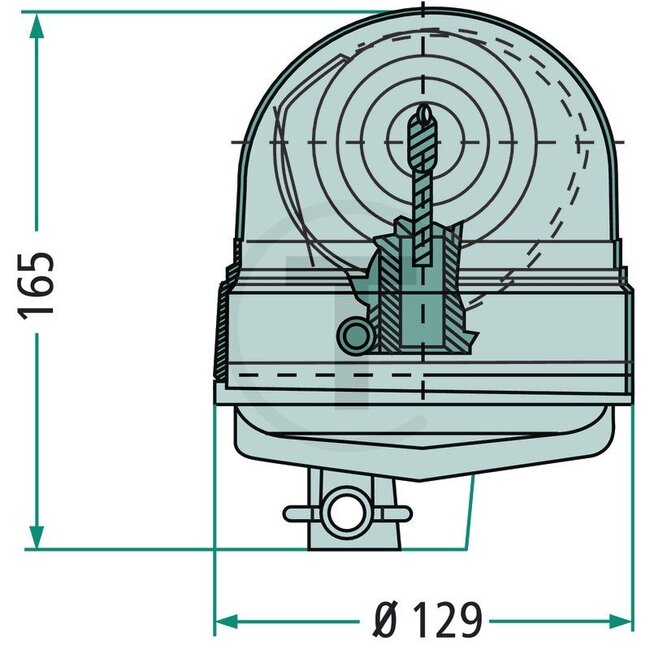 GRANIT Beacon H1 VEGA Line 12 V, 55 W, Ø 129 mm, 165 mm, push-on pin