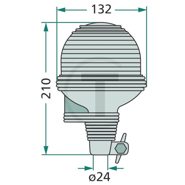 Rundumleuchte H1 VEGA LINE orange 12 V, Ø 130 mm, 215 mm, Steckstift | GF.81.011, 2187901S00, 171060, 4.4085