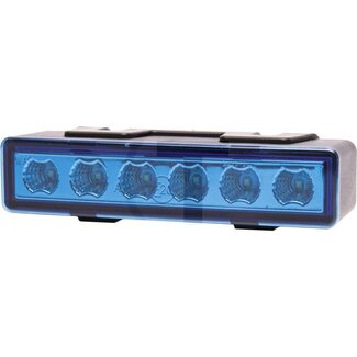 GRANIT Front flitslicht blauw 12 / 24 V, 6 LED's, 147 x 33 x 50 mm