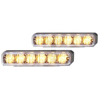 HELLA Flitslamp LED 12 / 24 V oranje, 6 LED's, 107 mm, geschroefd