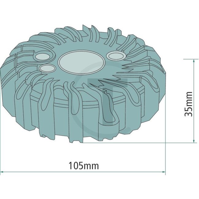 GRANIT LED flashing light 12 / 24 V, Ø 105 mm, height 35 mm, magnetic mounting