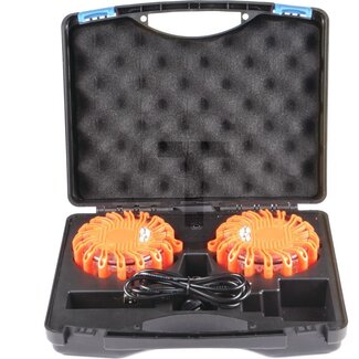 GRANIT Set flitslichten LED oranje 12 / 24 V, magneetbevestiging, IP56
