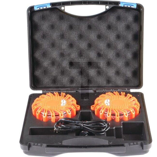 GRANIT LED flashing light set orange 12 / 24 V, magnetic mounting, IP56