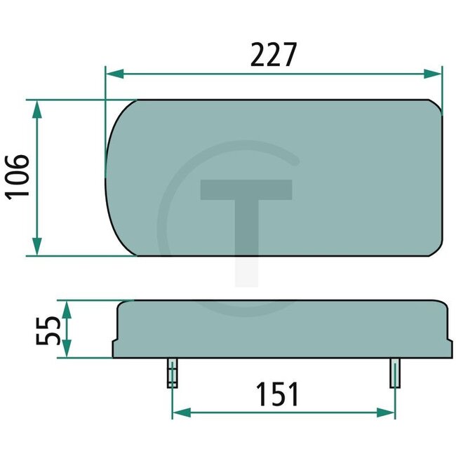GRANIT Achterlicht LED 227 x 106 x 55 mm, 12 V, links