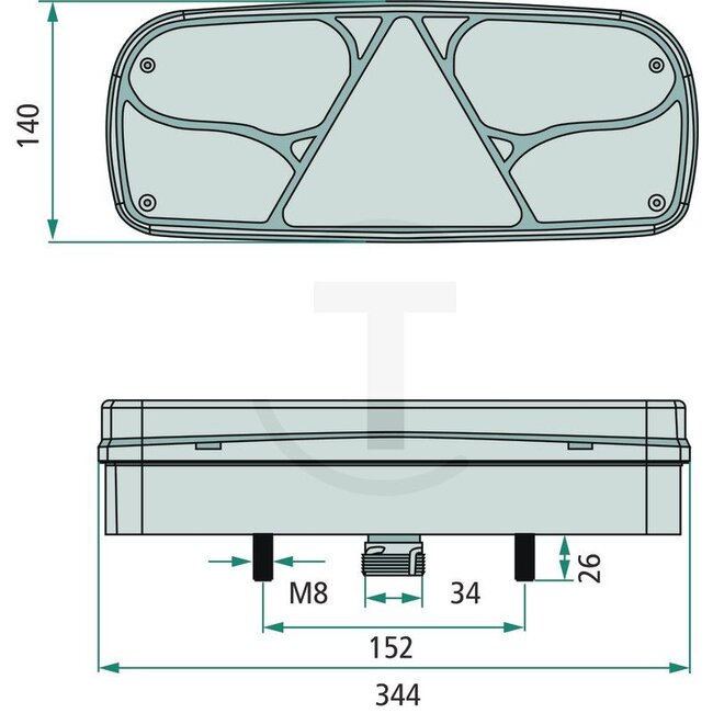 ASPÖCK Heckleuchte Ecopoint I li. ASS2 Teil-LED links, mit 7 pol. ASS2 Anschluss, Brems- und Rücklicht in LED, mit Umrissarm + Dreieckrückstrahler - 504252210707 | Bauart: Glühlampe / LED | Einbauort: links | Form: rechteckig, obere Ecken abgerundet | Nennspannu