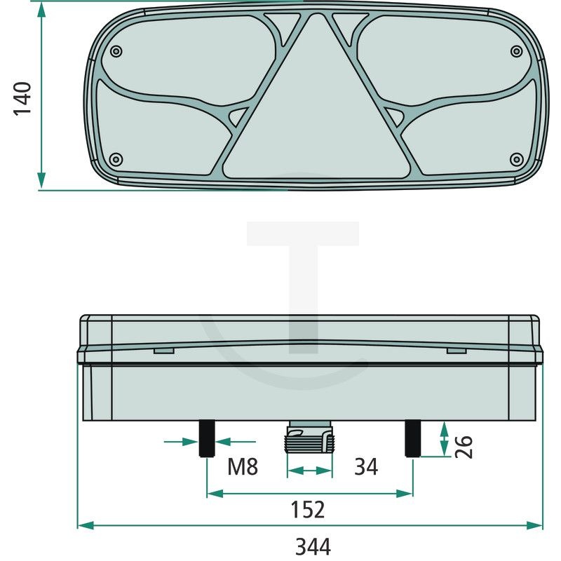 ASPÖCK Achterlicht Ecopoint I 344/476 x 140 x 78 mm, 24 V, links, foto 2 van 2