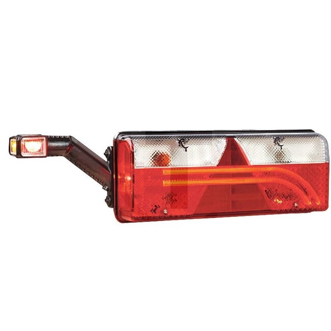 ASPÖCK Achterlicht Europoint III, links ASS2 URA links, met 7-polige ASS2-aansluiting, parkeerllicht in LED (Light Guide), contourmarkering SP IV, SML, driehoekreflector - 504257020507 | Afmetingen B x H x D: 400/567 x 153 x 88 mm | Lichtfunctie: Knipperlicht, a