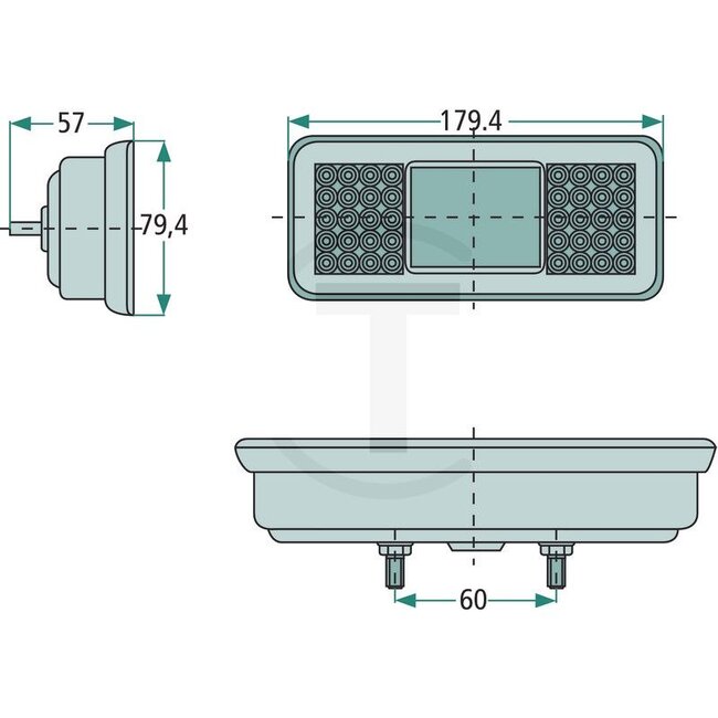 GRANIT Achterlicht LED 179,4 x 79,4 x 57 mm, 12 / 24 V, links / rechts | 2VA011900-001