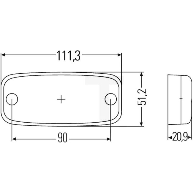 HELLA LED-achterlicht 111,3 x 51,2 x 20,9 mm, gatafstand 90 mm, 24 V | 2TM345600311