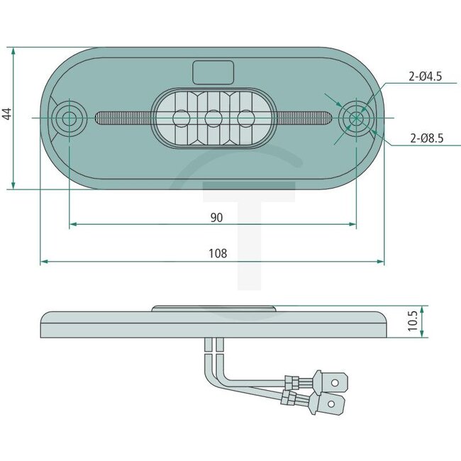 HELLA LED contourverlichting ovaal 108 x 44 x 10,5 mm, 12 V | VF2TM357009011