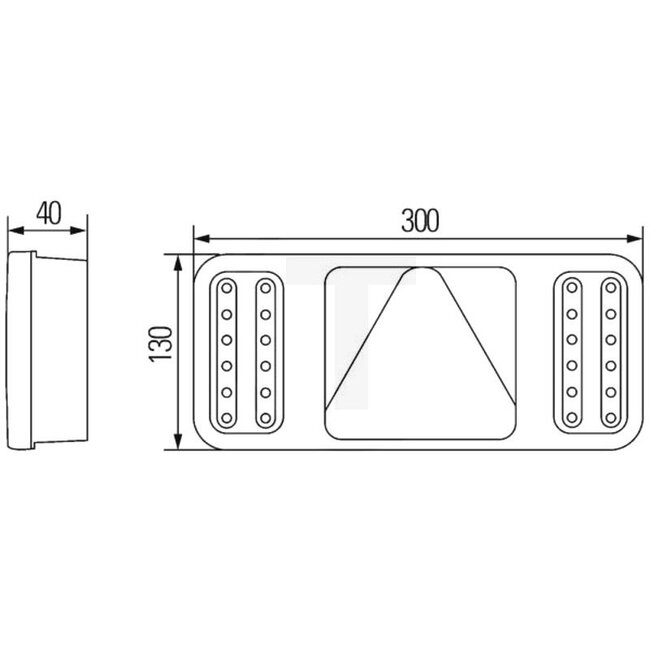 HELLA LED rear light COLUNA 300 x 130 x 40 mm, 24 V, left | 2VP345900131