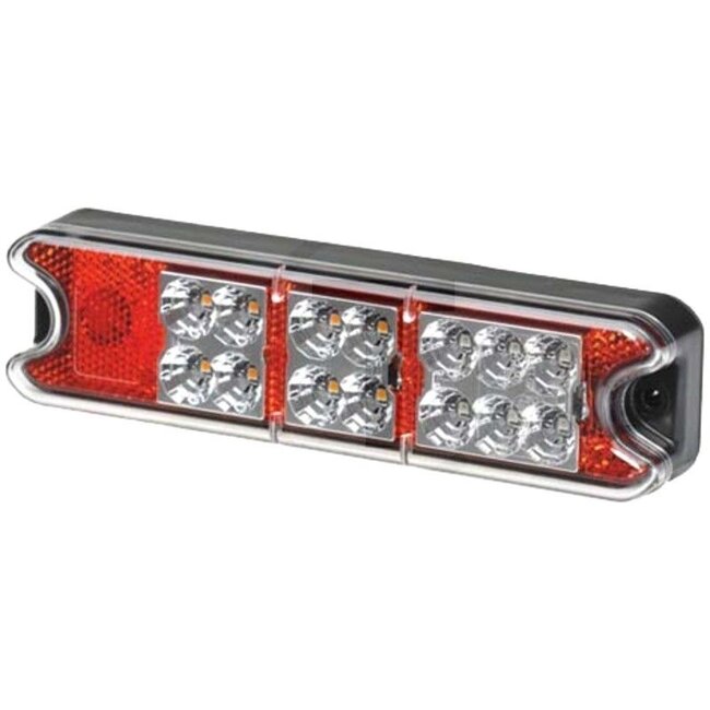 HELLA Achterlicht LED - 4552VA 357021001, 2VA357021001 | Afmetingen B x H x D: 191 x 50 x 28 mm | Lichtfunctie: Knipperlicht, achterlicht, remlicht, reflector