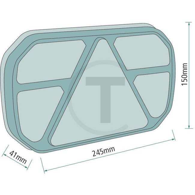 GRANIT LED rear light, left square 245 x 150 x 41 mm, 12 / 24 V
