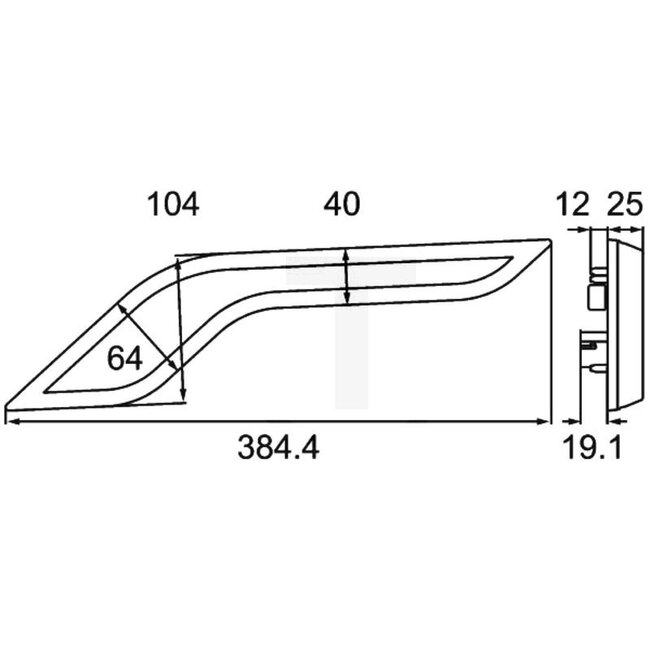 HELLA LED Rückleuchte links 384 x 104 x 25 mm, Amp 3-polig, senkrecht | 20158