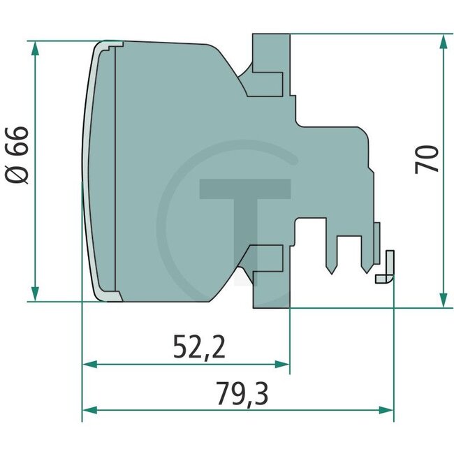 HELLA Schluss-Bremsleuchte links / rechts - Abmessungen B x H x T: Ø 66 x 52 mm - 2SB009001061