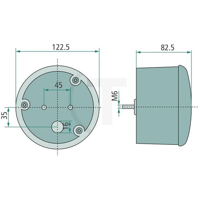 HELLA Schluss-Bremsleuchte - Abmessungen B x H x T: Ø 122,5 x 82,5 mm - 2TA964169061