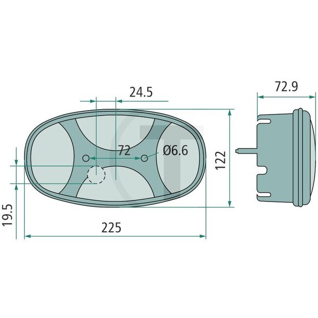 HELLA Achterlicht "CARGOLUNA" - 4552VP 343640041, 2VP343640041 | Afmetingen B x H x D: 225 x 122 x 72,9 mm